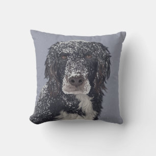 Cojín Decorativo retrato de mascota mezcla de perro spaniel