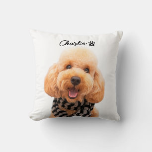 Cojín Decorativo Retrato de Mascota Personalizado con Foto y Nombre