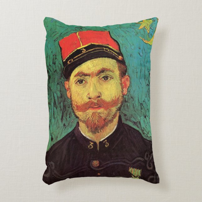 Cojín Decorativo Retrato de Milliet, El amante de Vincent van Gogh (Frente (Vertical))