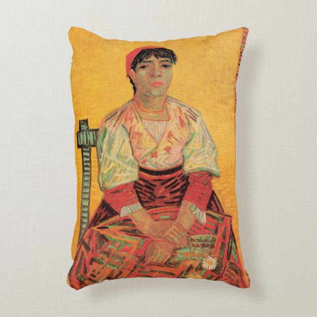 Cojín Decorativo Retrato de mujer italiana por Vincent van Gogh (Frente (Vertical))