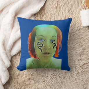 Cojín Decorativo Retrato de mujer serpiente
