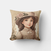 Retrato de niña victoriana vintage adorable
