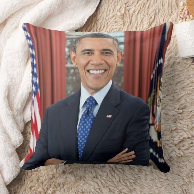 Cojín Decorativo Retrato de oficina oval, Obama Barack Presidente d (Manta)