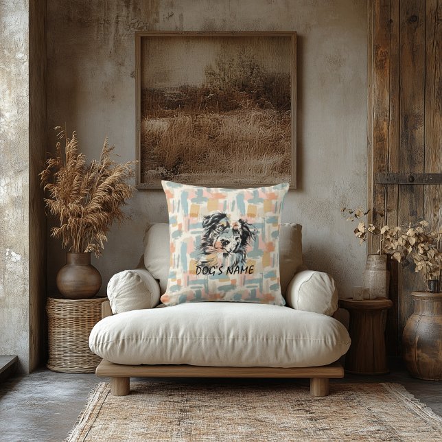 Cojín Decorativo Retrato de pastor australiano personalizado (Subido por el creador)