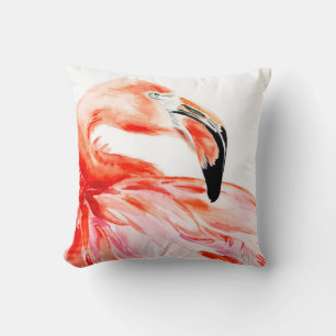 Cojín Decorativo Retrato de perfil de pájaro Flamingo rosa, belleza