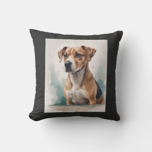 Cojín Decorativo Retrato de Perro Acuarela