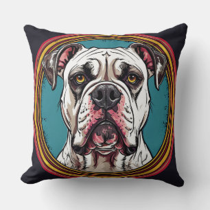Cojín Decorativo Retrato de perro con fondo inspirado en mosaico