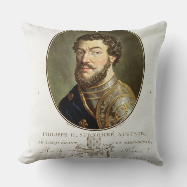 Cojín Decorativo Retrato de Philip II, llamado Augustus, rey del (Anverso)