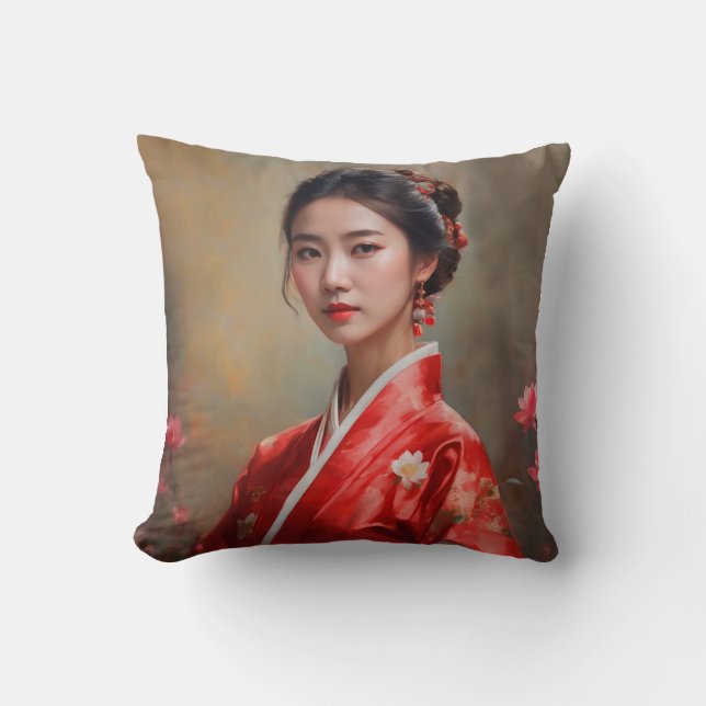 Cojín Decorativo Retrato de princesa china (Anverso)