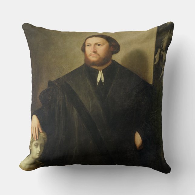 Cojín Decorativo Retrato de Raphaele Grassi (aceite en lona) (Anverso)