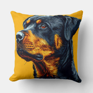 Cojín Decorativo Retrato de Rottweiler