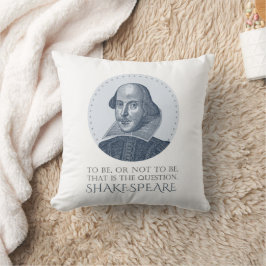 Cojín Decorativo Retrato de Shakespeare con ser o no ser citado
