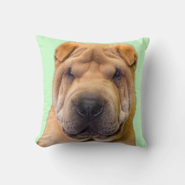 Cojín Decorativo Retrato de Shar Pei del chino (Anverso)