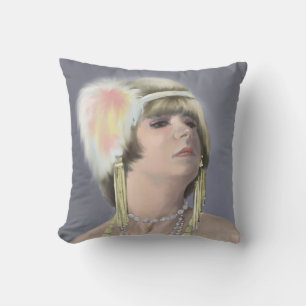 Cojín decorativo retrato de sirena de verano