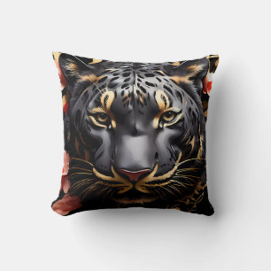 Cojín Decorativo Retrato de tigre negro majestuoso
