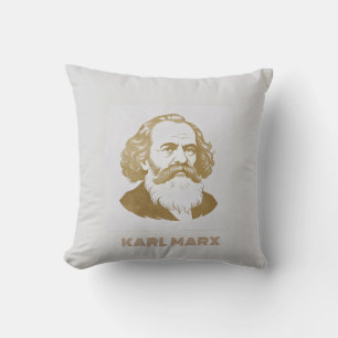 Cojín Decorativo Retrato de tono de Karl Marx Gold