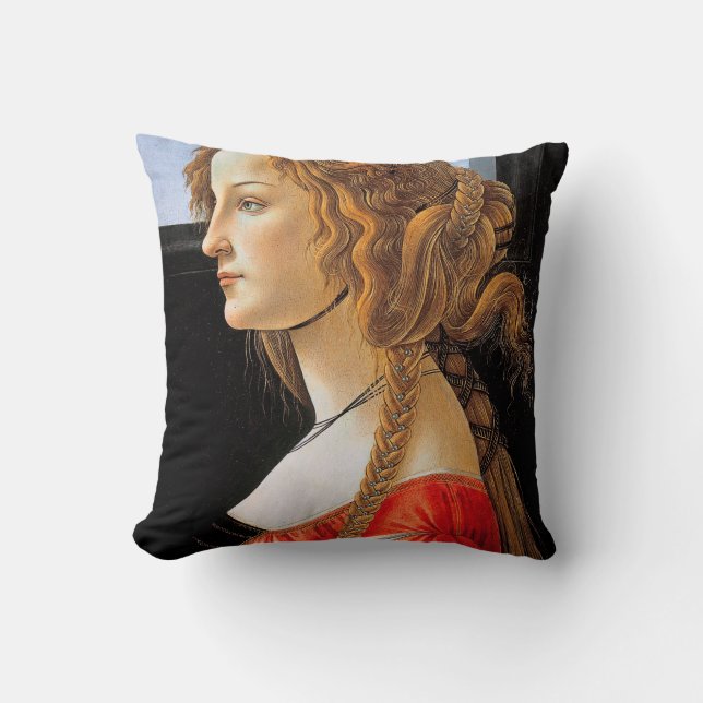 Cojín Decorativo Retrato de una dama, Sandro Botticelli (Anverso)