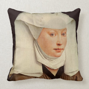 Cojín Decorativo Retrato de una joven en un Gorra clavado, c.1435