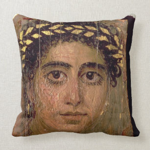 Cojín Decorativo Retrato de una mujer, de Fayum, Romano-Egipcio,