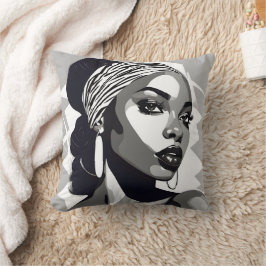 Cojín Decorativo Retrato de una mujer negra