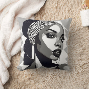 Cojín Decorativo Retrato de una mujer negra