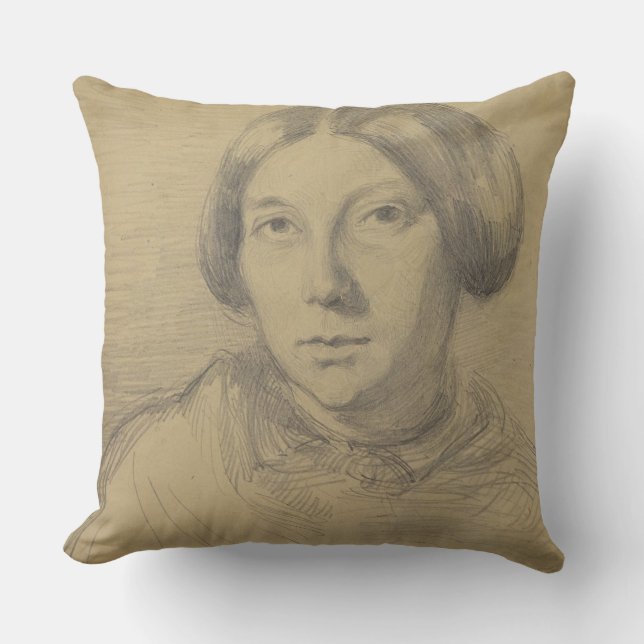 Cojín Decorativo Retrato de una mujer, posiblemente George Sand (Anverso)