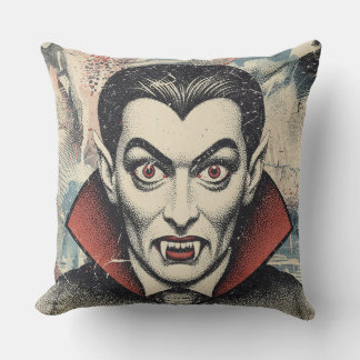 Cojín Decorativo Retrato de vampiro vintage