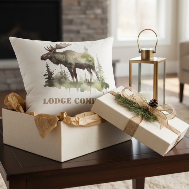 Cojín Decorativo Retrato de vida silvestre Mossy Moose, personaliza (Subido por el creador)