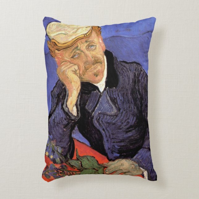 Cojín Decorativo Retrato del doctor Gachet de Vincent van Gogh (Frente (Vertical))
