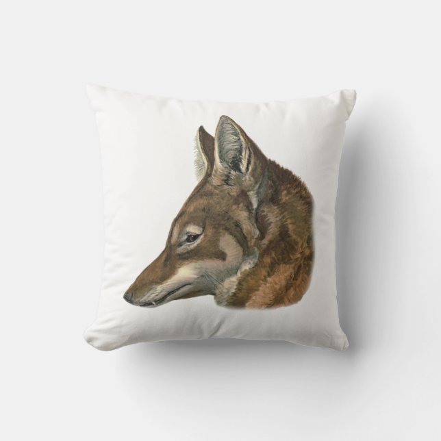 Cojín Decorativo Retrato del lobo abisinio (Anverso)