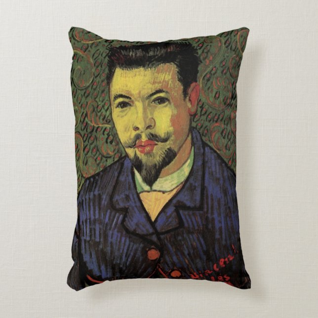 Cojín Decorativo Retrato del Médica Felix Rey de Vincent van Gogh (Frente (Vertical))