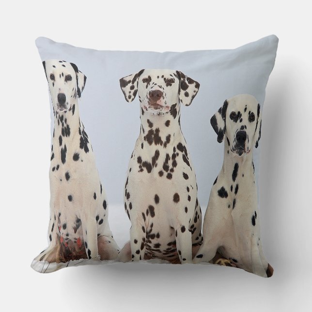 Cojín Decorativo Retrato familiar dálmata (Anverso)
