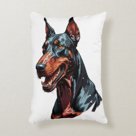 Cojín Decorativo Retrato fiero de Doberman Perro agresivo regalo