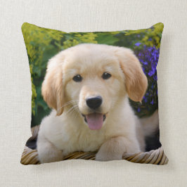 Cojín Decorativo Retrato lindo encantador del perrito de Goldie,