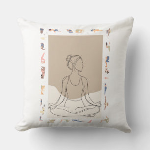 Cojín Decorativo Retrato minimalista de mujer de una línea