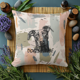 Cojín Decorativo Retrato moderno de Doberman – Pincelada abstracta