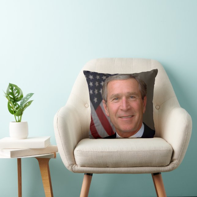 Cojín Decorativo Retrato Oficial del Presidente George W Bush (Silla)
