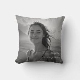 Cojín Decorativo Retrato personalizado de ella: regalo de foto simp