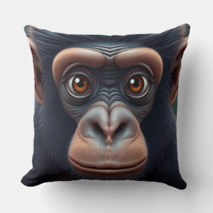 Cojín Decorativo Retrato satírico de Chimpanzee Anime