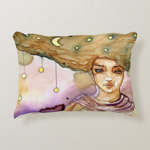 Cojín Decorativo Retrato y mujer abstractos del bonito