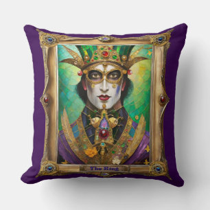 Cojín Decorativo Retratos del Reino de Mardi Gras - El Rey