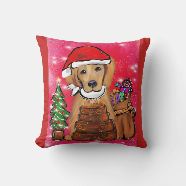 Cojín Decorativo Retriever Dorado (Anverso)