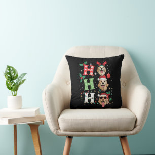 Cojín Decorativo Retrievers Golden Xmas Ho Ho Ho