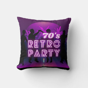 Cojín Decorativo Retro 80 Disco Dance Fiesta Neon Purple Funky