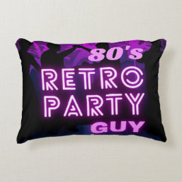 Cojín Decorativo Retro 80 Disco Dance Fiesta Neon Purple Funky