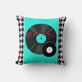 Cojín Decorativo Retro a cuadros en blanco y negro de Diner de los