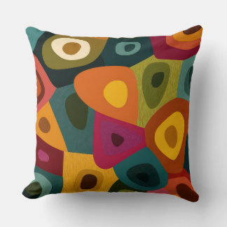 Cojín Decorativo Retro Abstract Color Block Modern Throw Pillow