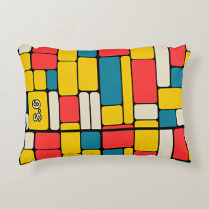 Cojín Decorativo Retro años 80 geométrico moderno brillante y audaz