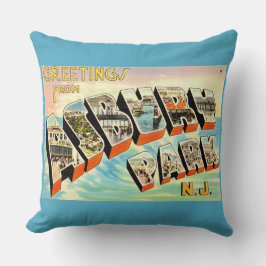 Cojín Decorativo  Retro Asbury Park NJ Postcard