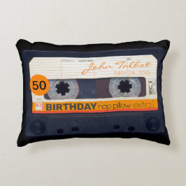Cojín Decorativo Retro Audiotape 50 cumpleaños personalizado AP2